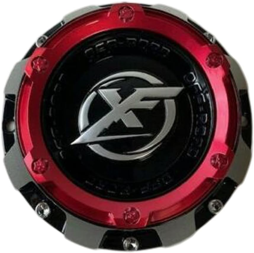 Gloss Black with Red Top Wheel Center Cap Pack of 2 P543542
