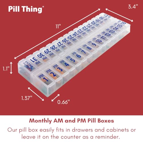 Blue 31 Day AM PM Pill Box Organizer Set M52191