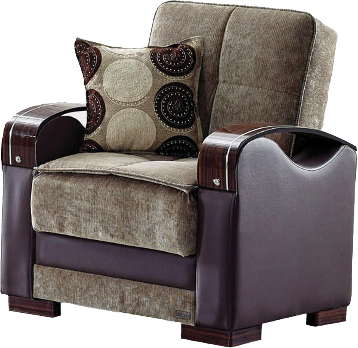 Light Brown Convertible Sleeper Chair with Storage A763