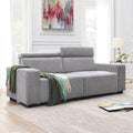 Light Grey Velvet Upholstered Sofa with Adjustable Headrests N933794