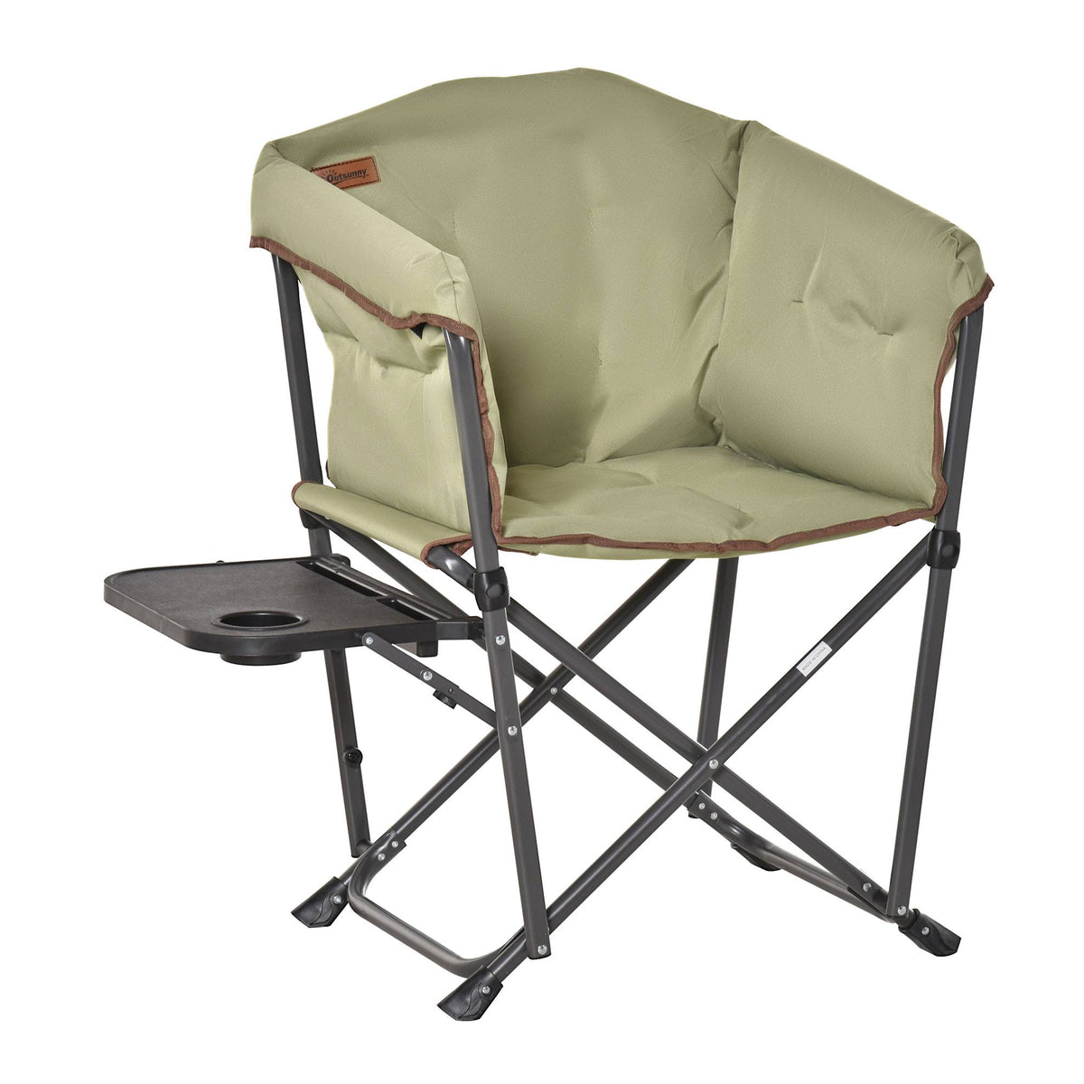 Green Oversize Padded Director Chair with Side Table L109991
