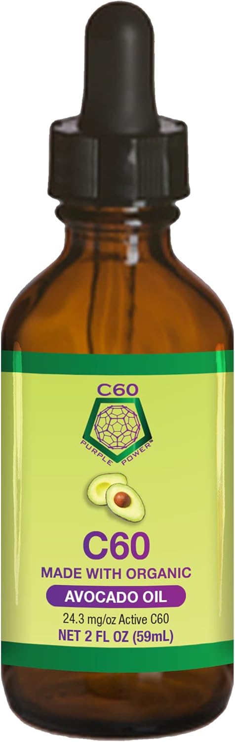 Organic Cold-Pressed Avocado Oil with C60, 2 Fl Oz, Pack of 2 E45655