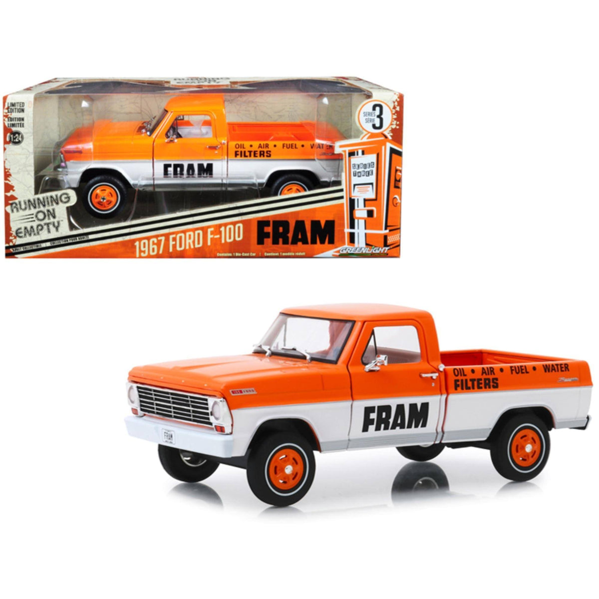 Orange and White 1/24 Diecast Pickup Truck P51957