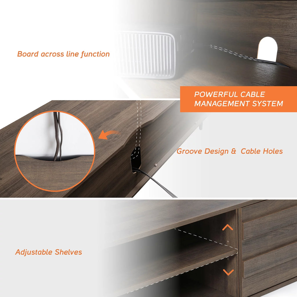 Brown TV Stand with 2 Doors H194489