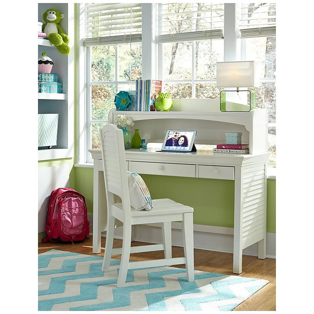 Bright White Engineered Hardwood Desk Hutch G7031