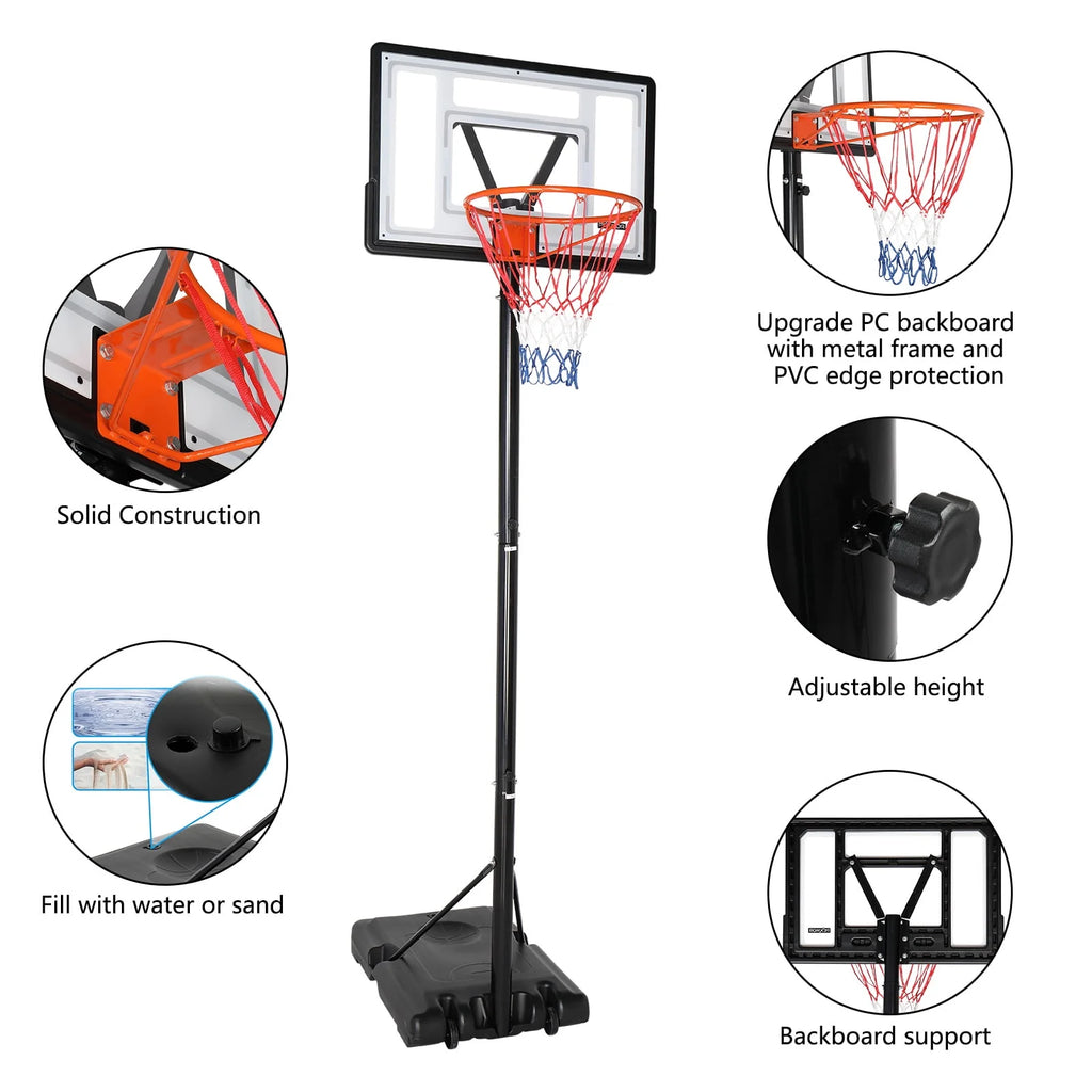 10 ft Adjustable Portable Basketball Hoop X496327