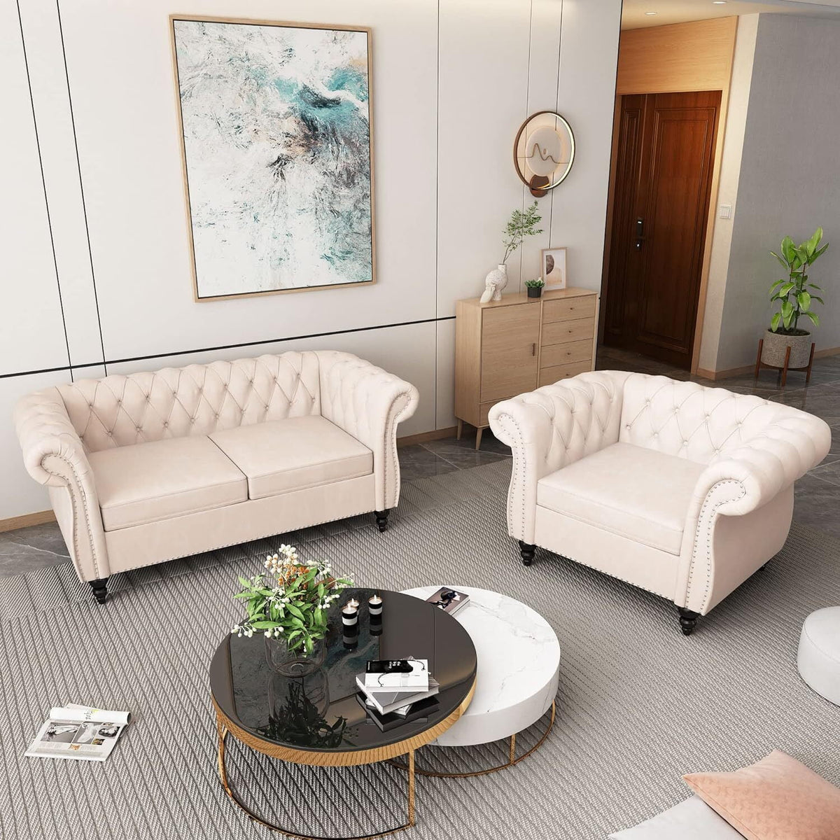 3 Piece Beige Sofa Set B458979