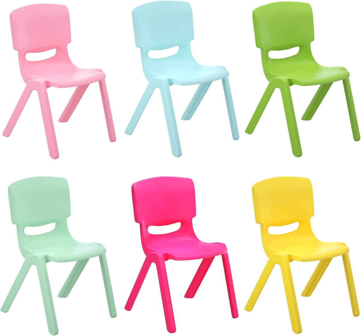 Colorful Stackable School Chairs 11 inch Seat Height Plastic Kids Chairs Q111