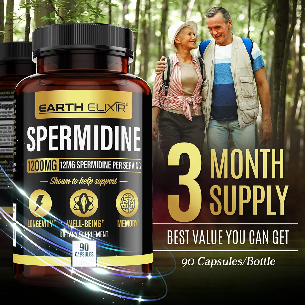 90 Capsules Spermidine Supplements 1200mg T28534
