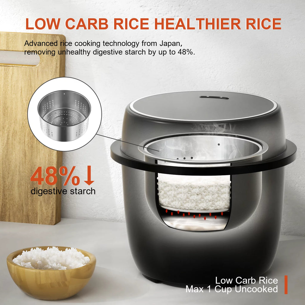 Black 3 Cup Rice Cooker with Steamer K996