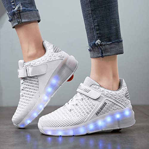 LED Light Up Roller Skate Shoes with Wheels USB Rechargeable Shoes Y975806