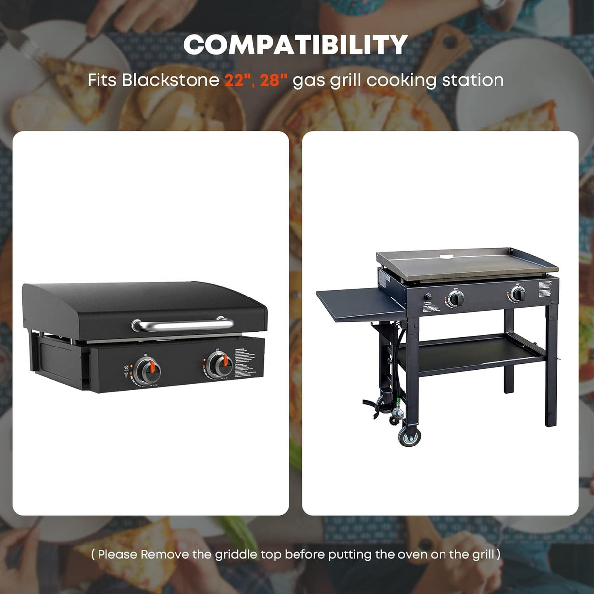 Outdoor Pizza Oven with Temperature Gauge, 17.3 in. x 12 in. Pizza Stone Q165470
