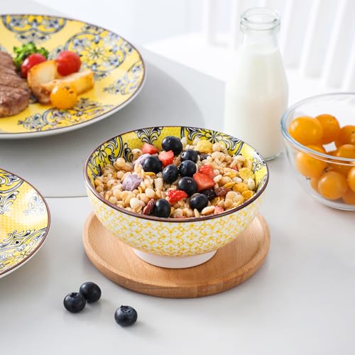 12 Pieces Black and White Ceramic Plates and Bowls Set K5958