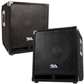 Powered 12 inch Pro Audio Subwoofer Cabinets Pair Z9707