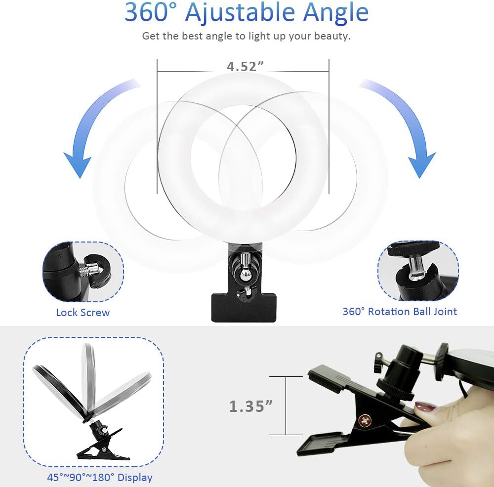 Video Conference Lighting Kit, Clip On Monitor Light, Pack of 2 T5458