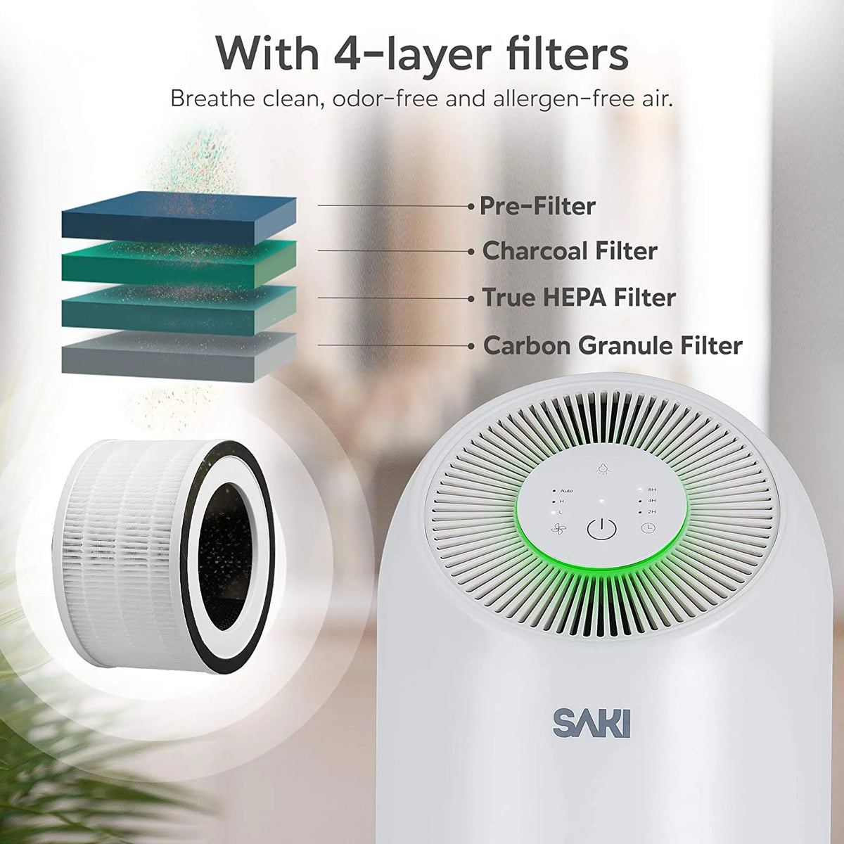 True HEPA H13 Filter Air Purifier with Smart Air Quality Monitor U542299