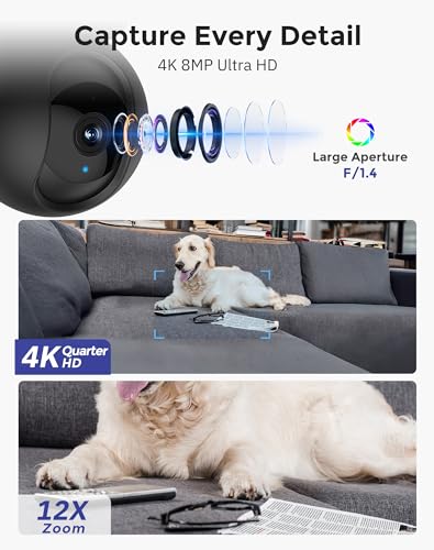 5MP Indoor Pan/Tilt Security Camera with Night Vision X8767