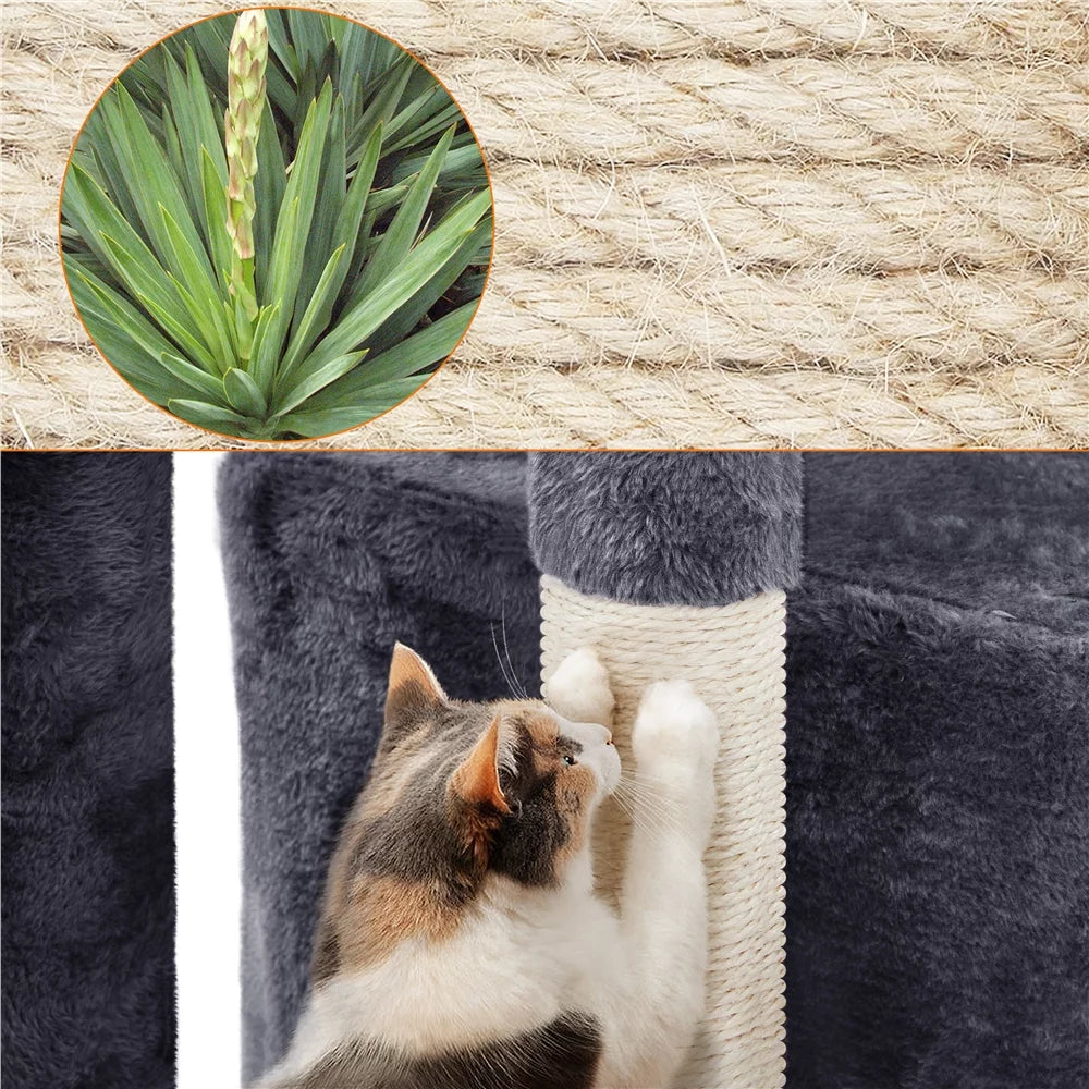 Dark Gray Cat Tree Tower with Condo and Perches O25995
