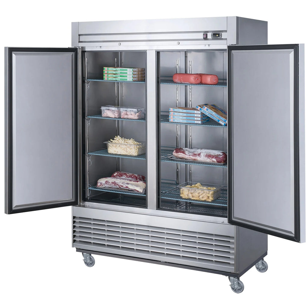 55 in. Two Door Upright Reach-in Freezer in Stainless Steel 40.7 Cu. Ft. N24648