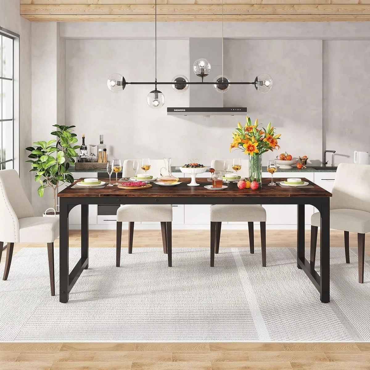 71"x35.4" Dining Table for 6-8 Person Y730779