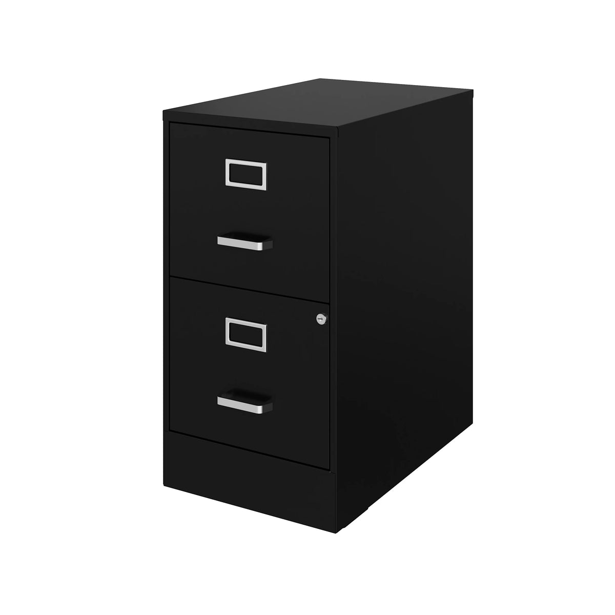 22" Deep 2 Drawer Metal File Cabinet, Black S270