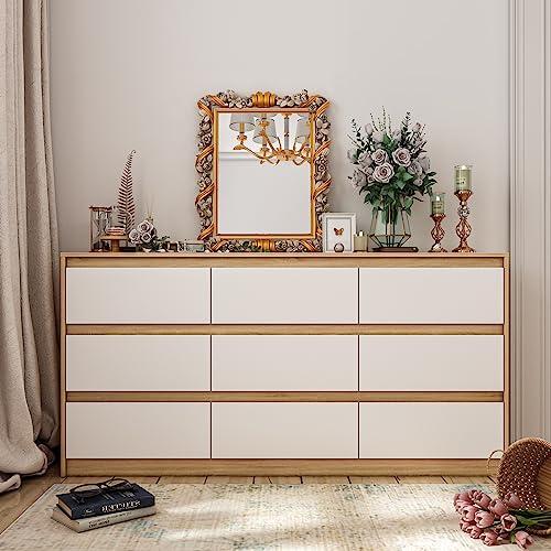 Black 9 Drawer Wood Dresser U528