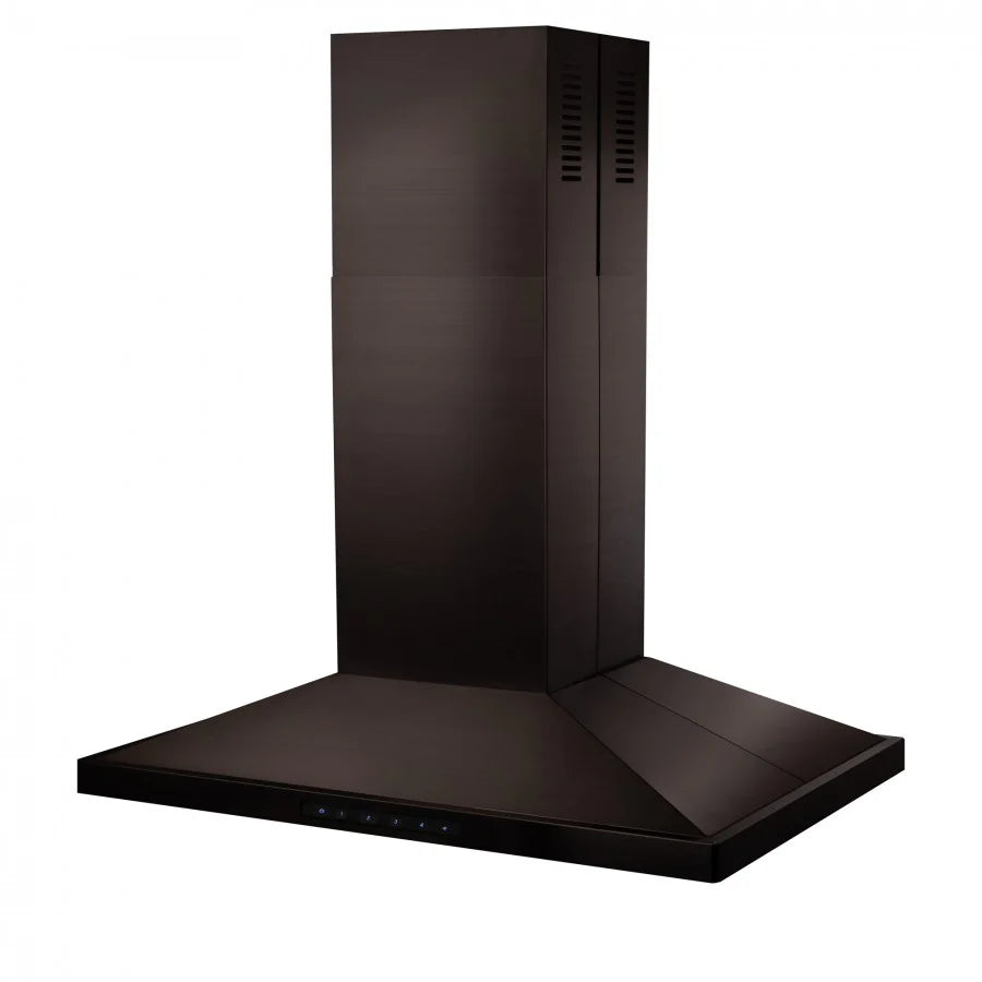 42 in. 400 CFM Black Stainless Steel Island Range Hood F300218