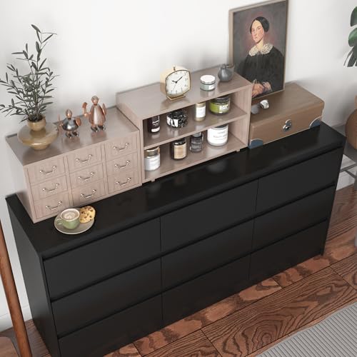 Black 9 Drawer Wood Dresser U528