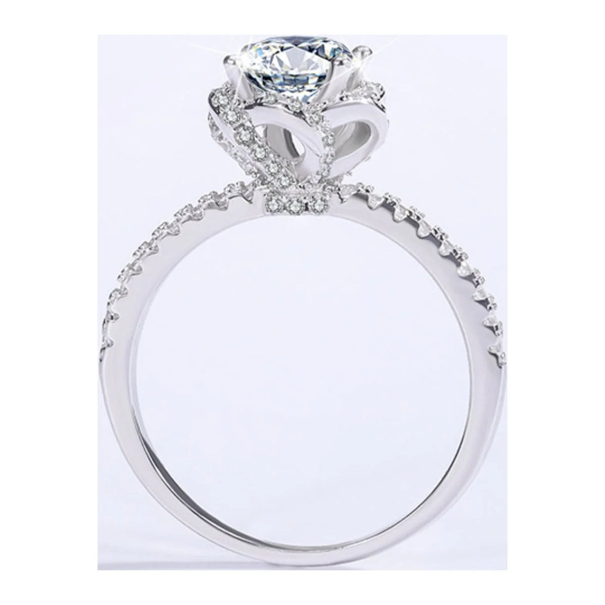 1 Carat 18K White Gold Moissanite Engagement Ring with Certificate L93874
