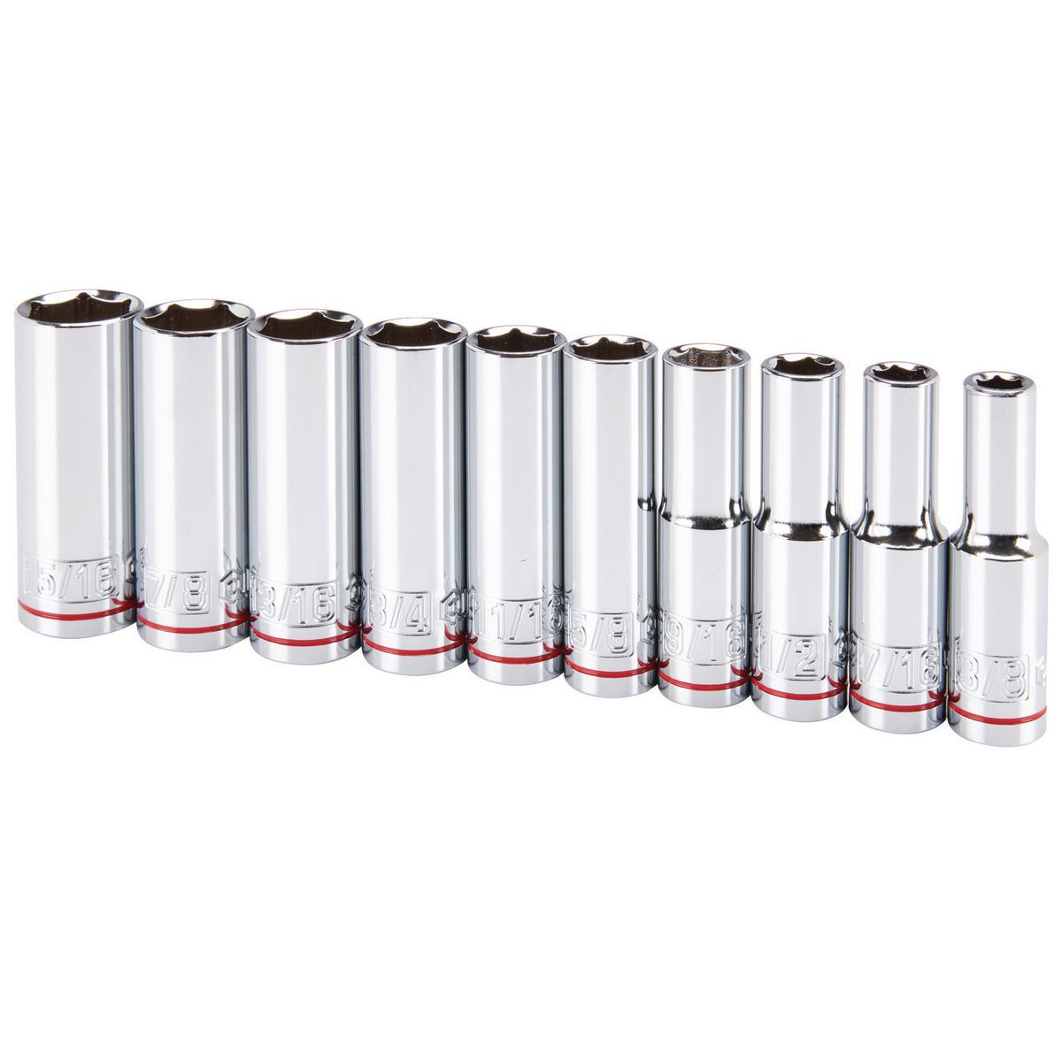 1/2 in. Drive SAE Chrome Deep Socket Set, 10-Piece M1792