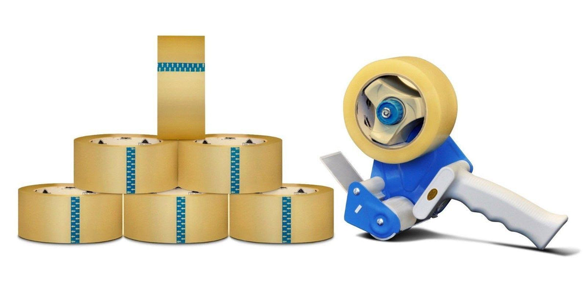 2 inch x 110 Yards Clear Packing Tape with Dispenser, 36 Rolls J5384