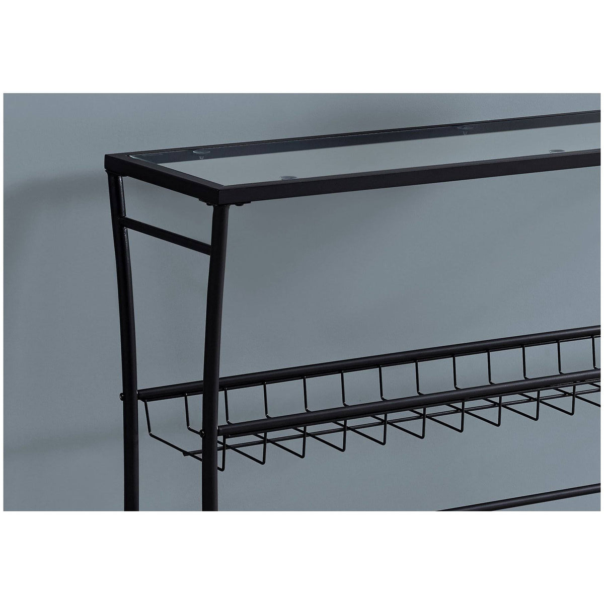 Black Tempered Glass Accent Table J224