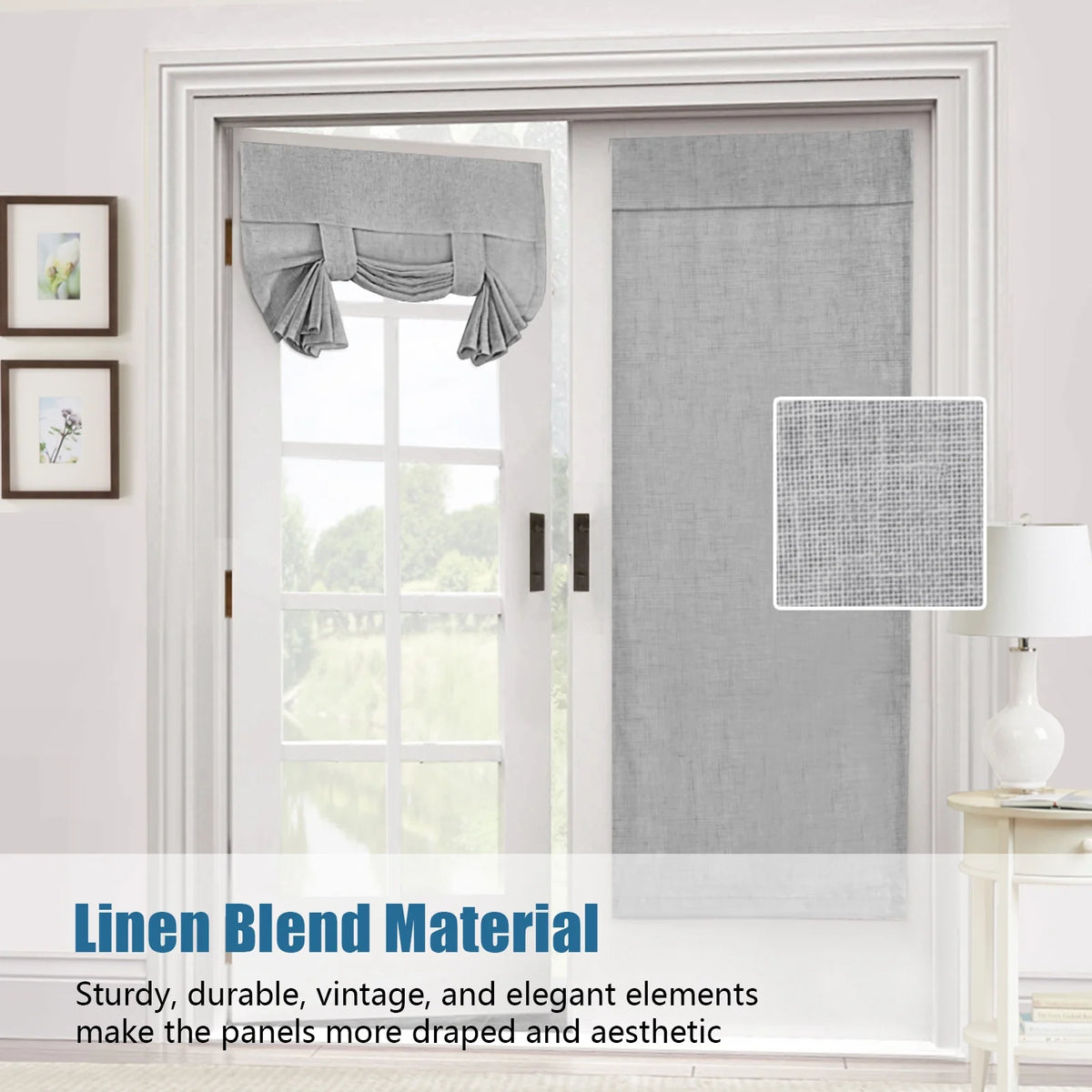 2 Panel Linen Textured Blackout Curtains 26 x 68 Inch Y766226