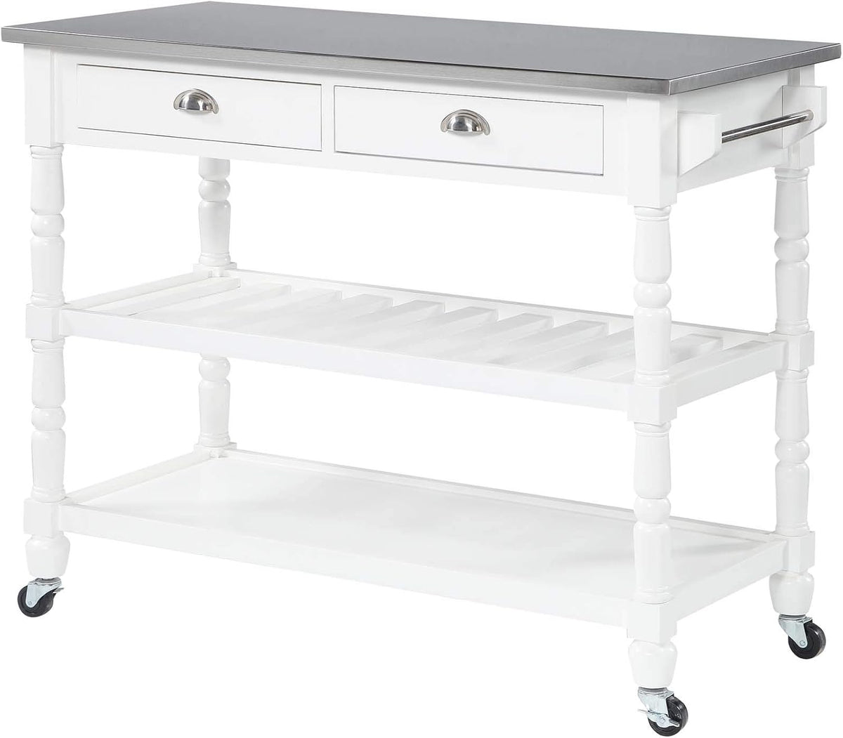 3-Tier Stainless Steel Kitchen Cart with Drawers H472