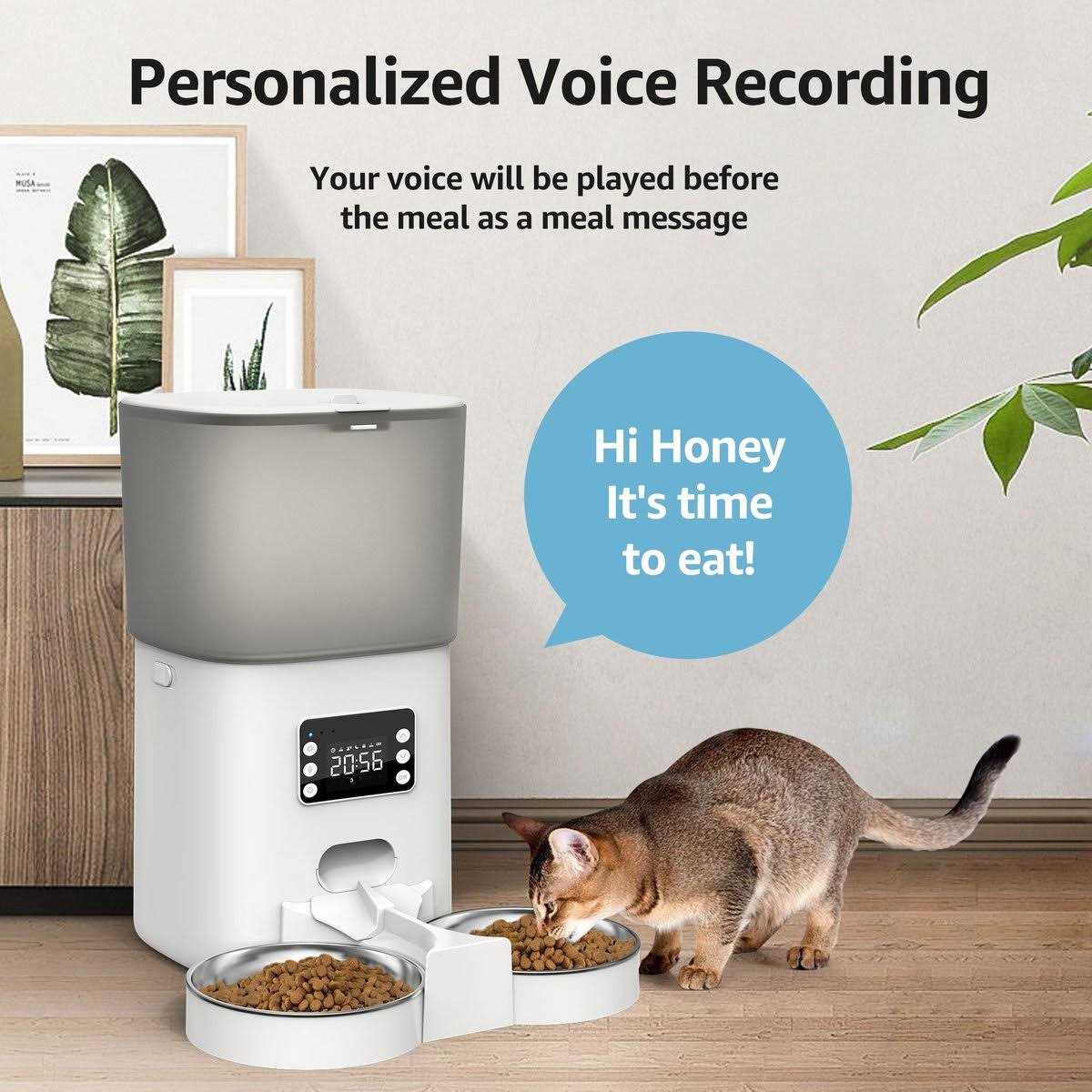 Automatic Food Dispenser with Splitter & Stainless Bowls Cat & Dog Feeder M43446