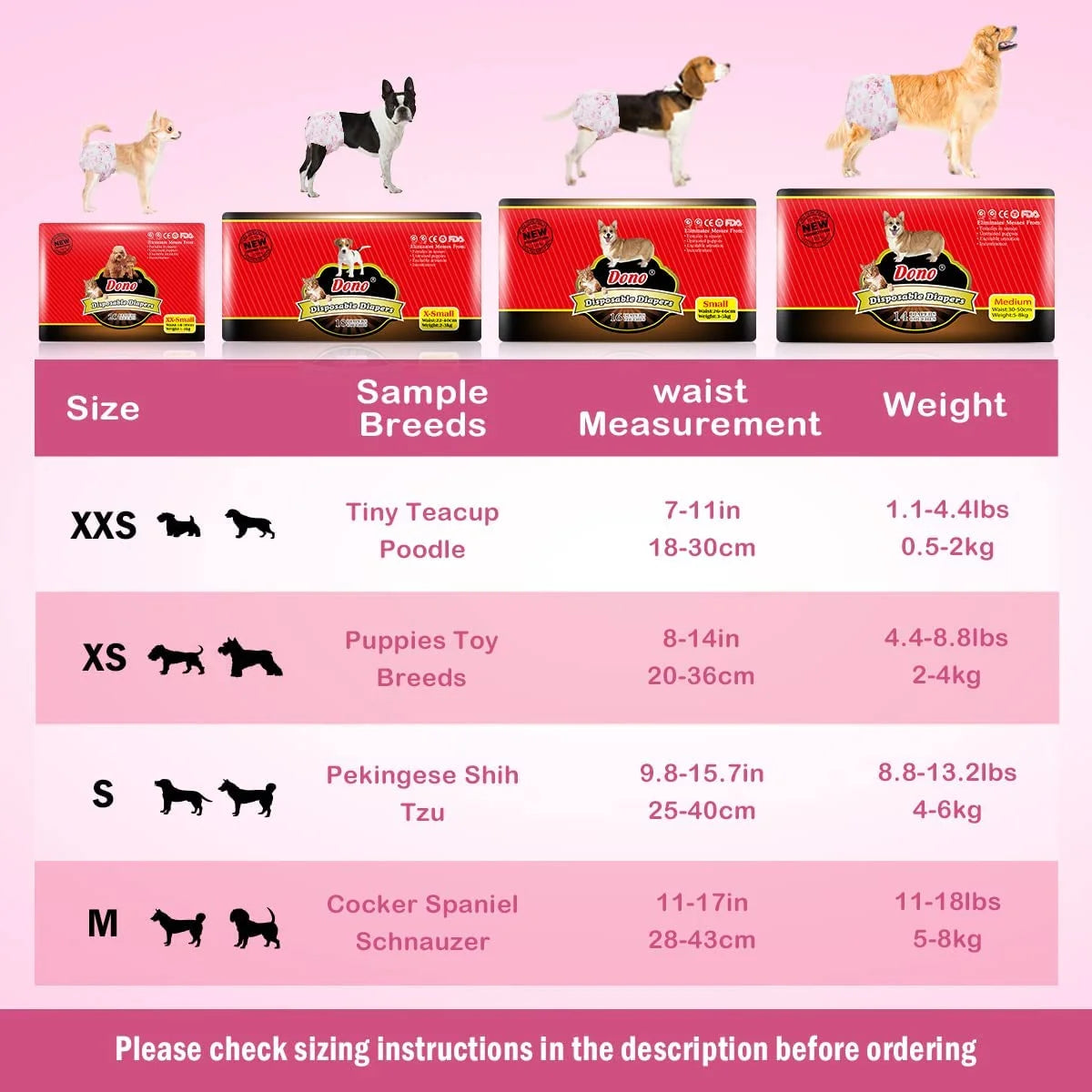 20pcs Super Absorbent Disposable Puppy Diapers O61930