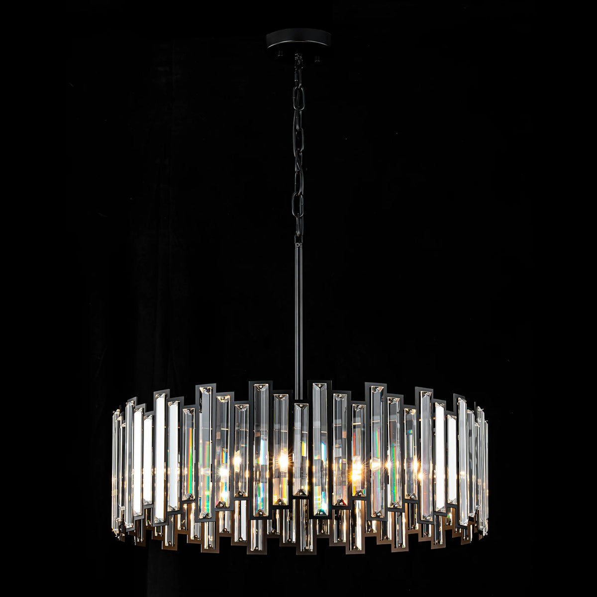 6-Light Crystal Industrial Chandelier H725