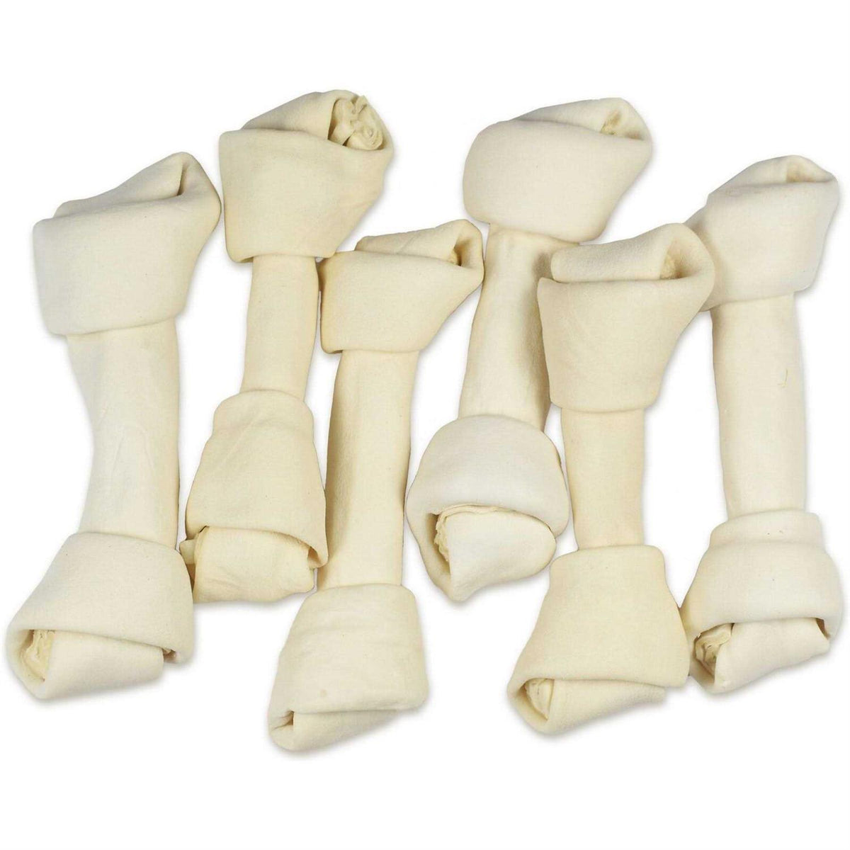 Natural White Knotted Rawhide Bone Dog Chew Treats N3057