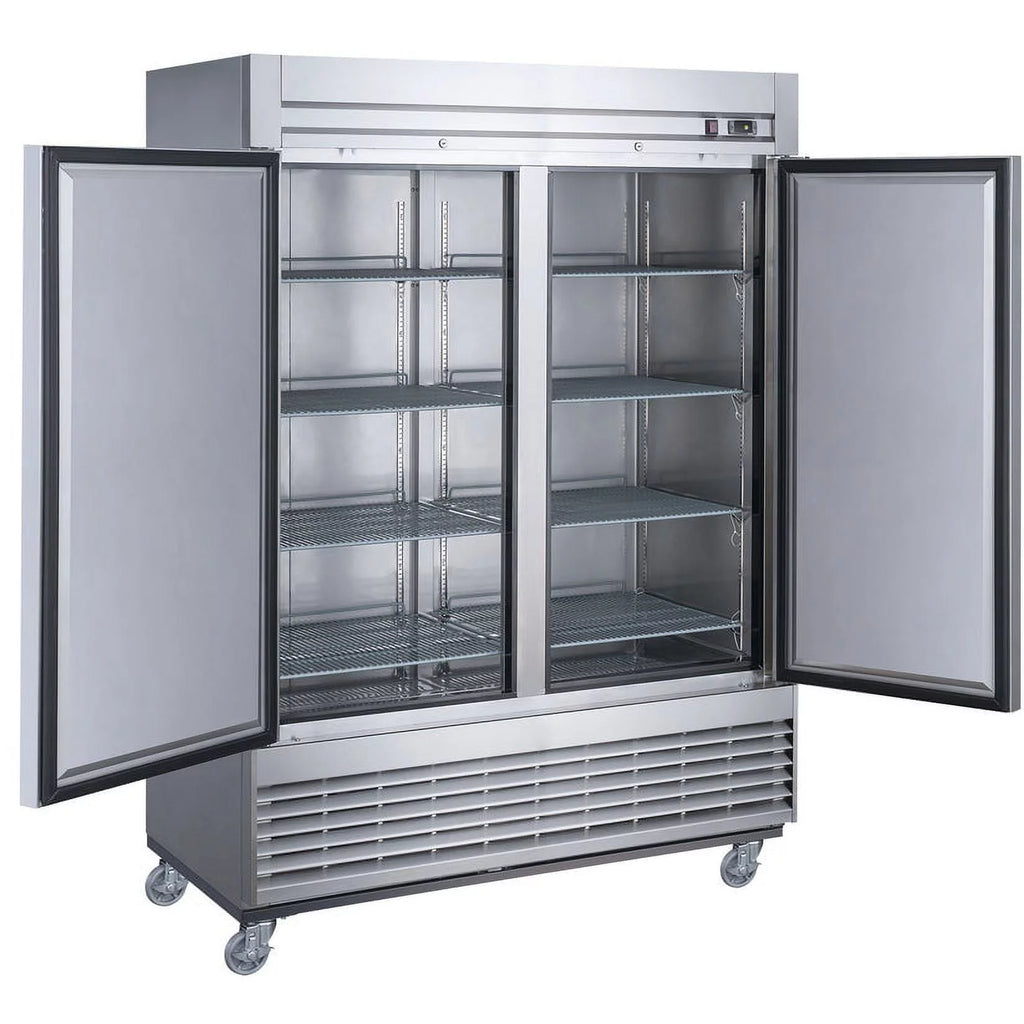 55 in. Two Door Upright Reach-in Freezer in Stainless Steel 40.7 Cu. Ft. N24648