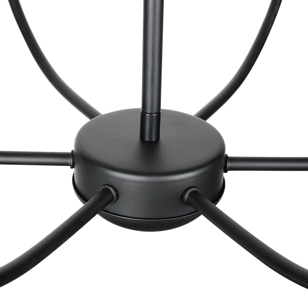 Black 6-Light Wrought Iron Chandelier B2691