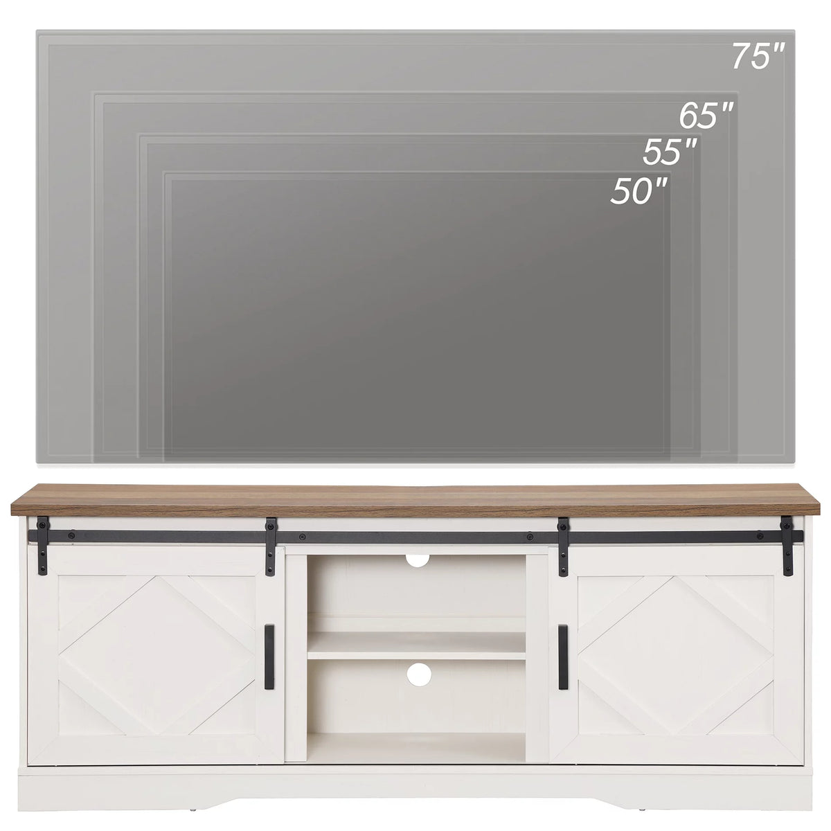 White Wood Fireplace TV Stand for TVs Up to 75 inch A222162