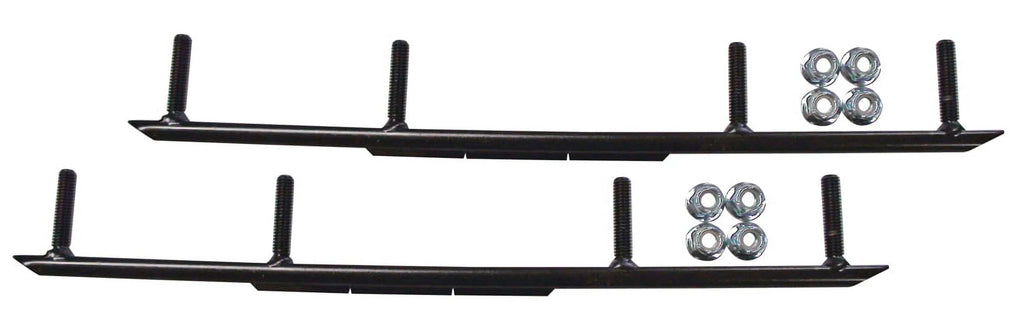 Black Snowmobile Skis with 10" Round Bars Complete Kit B3749