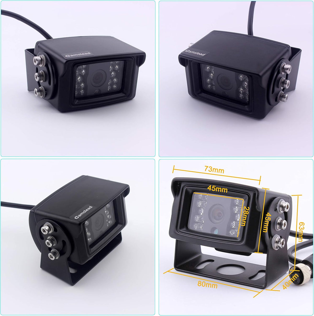7 inch Quad Split Screen Backup Camera Monitor with DVR Recorder B67523