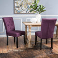 Deep Purple Fabric Dining Chair (Set of 2) O436