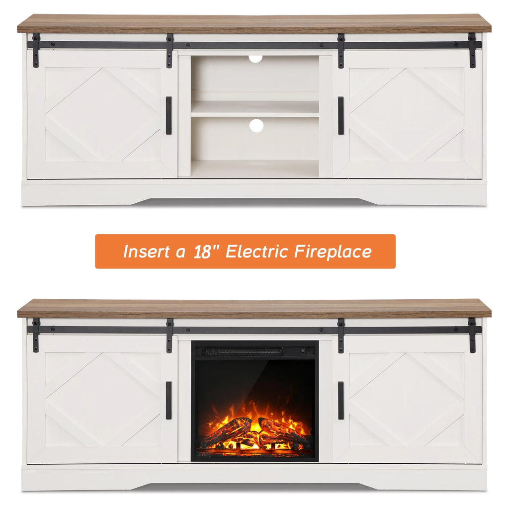 White Wood Fireplace TV Stand for TVs Up to 75 inch A222162
