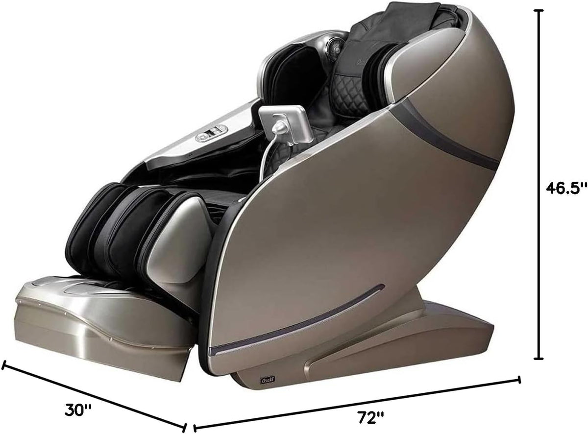 Black & Beige 3D L-Track Full Body Massage Chair D8835