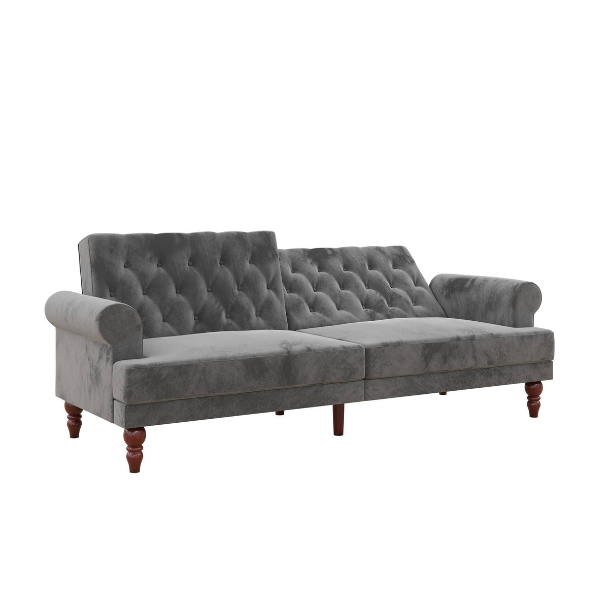 Ivory Velvet Convertible Futon R166