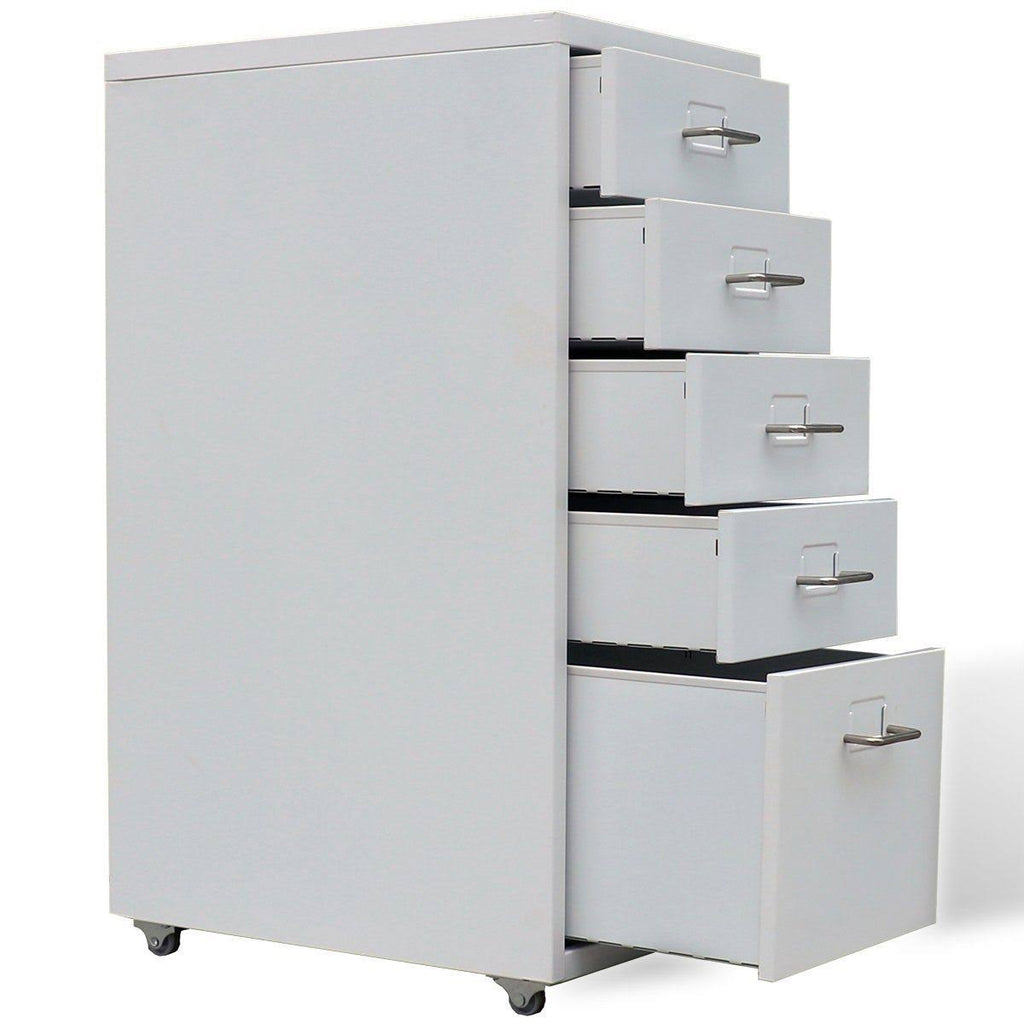 Metal Filing Cabinet with 5 Drawers Gray J55724