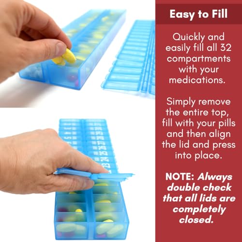 Blue 31 Day AM PM Pill Box Organizer Set M52191