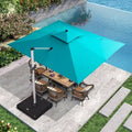 Turquoise Blue Rectangular Cantilever Umbrella O522